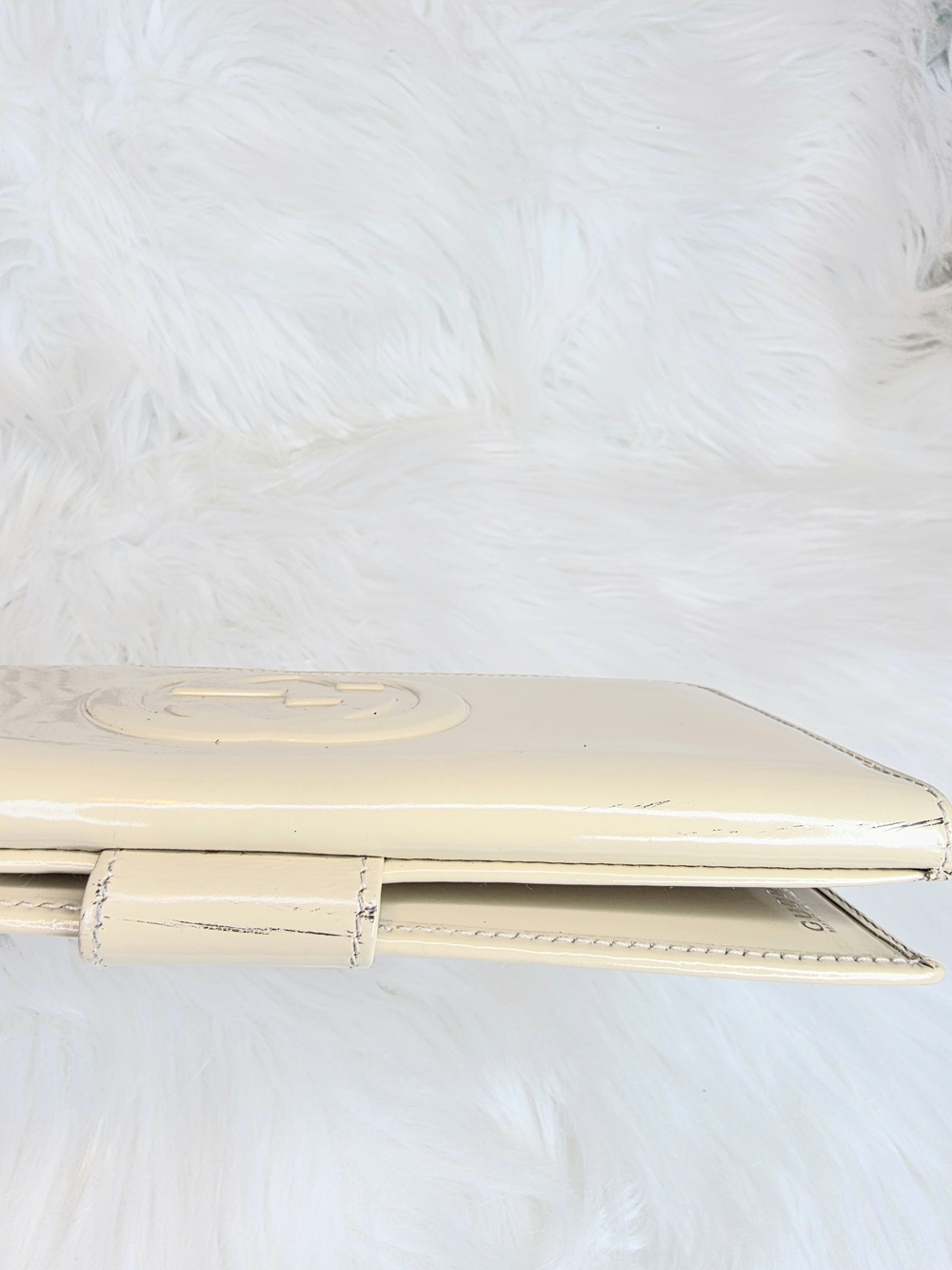 Gucci GG Wallet Interlocking Glossy/Patent Leather Slim Continental - Cream - Picture 15 of 15